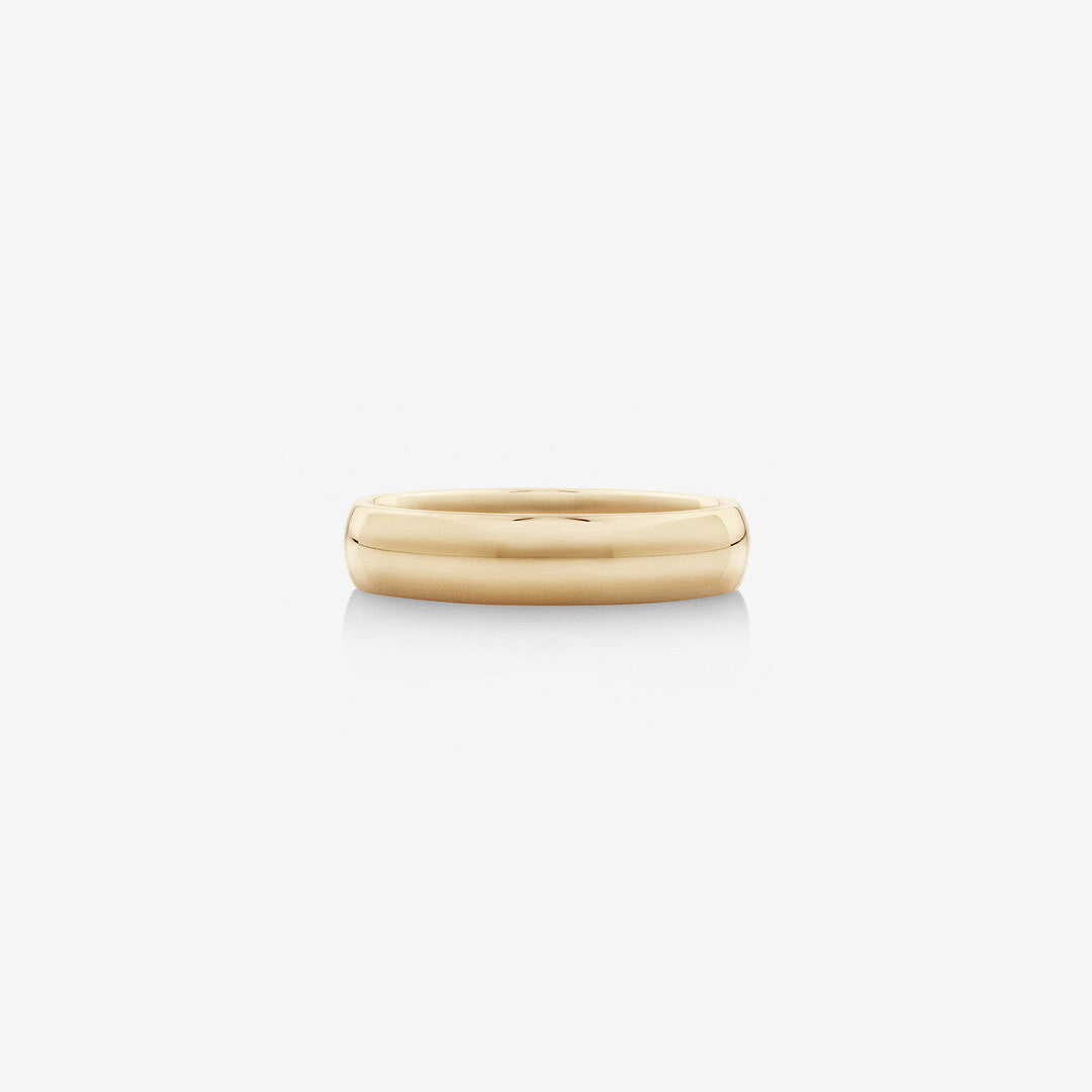 Domed Men's Wedding Band in Solid Gold 1