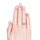 Round Cut Pave & Split Shank Style Cubic Zirconia in 925 Sterling Silver Ring 9