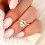 Stunning 1.75 CT Emerald Moissanite Engagement Ring with Solitaire Design 6