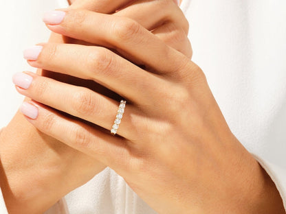 Stunning 0.70 CT Round Moissanite Stones Half Eternity Wedding Band 4