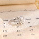 Stunning 1.0 CT Marquise Cut Moissanite Engagement Ring with Halo Split Shank Pave Design 5