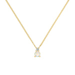 0.41 TCW Round Opal Lab Made Diamond- October Birthstone Necklace 1