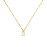 0.41 TCW Round Opal Lab Made Diamond- October Birthstone Necklace 1