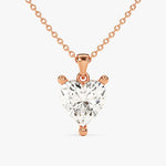 1.0 CT Heart Moissanite Diamond Solitaire Pendant Necklace in Solid Gold 3
