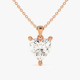 1.0 CT Heart Moissanite Diamond Solitaire Pendant Necklace in Solid Gold 3