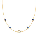 1 TCW Round Sapphire Lab Made Diamond- September Birthstone Necklace 1