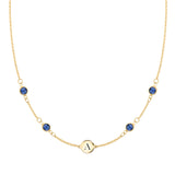 1 TCW Round Sapphire Lab Made Diamond- September Birthstone Necklace 1