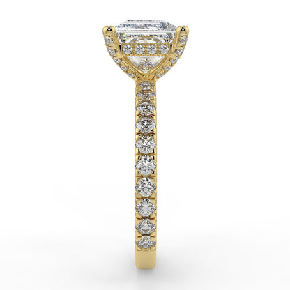 Stunning 1.70 T Princess Moissanite Engagement Ring with Hidden Halo & Pave Design 4