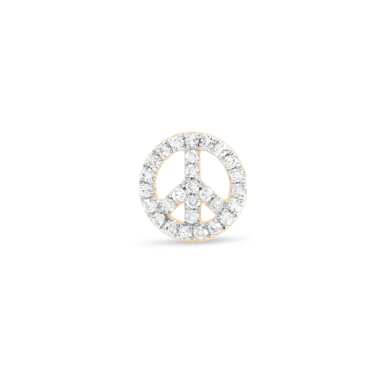 0.88 TCW Round & Baguette Cut Moissanite Peace Out Stud Earrings in Gold 2