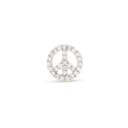 0.88 TCW Round & Baguette Cut Moissanite Peace Out Stud Earrings in Gold 2