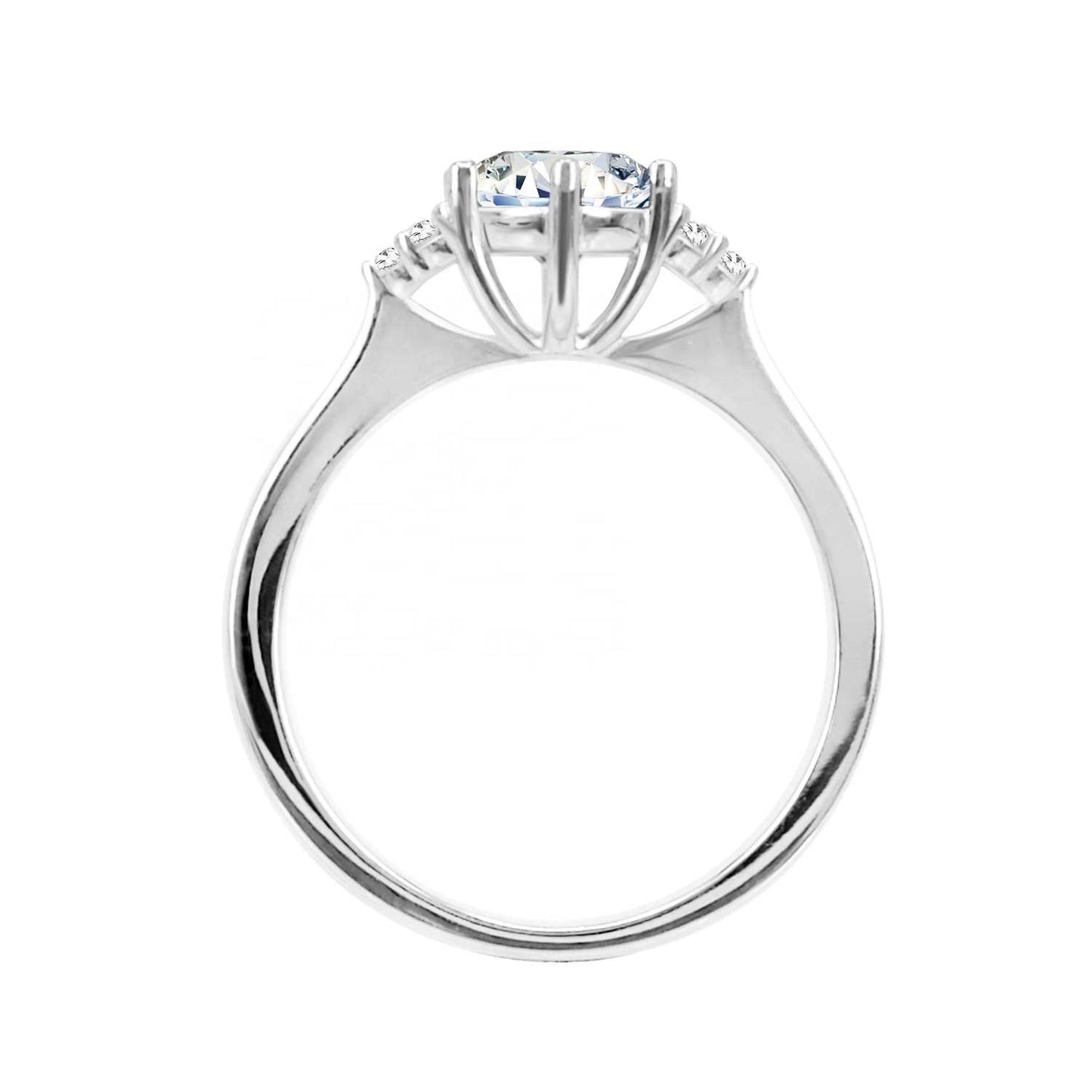 Round Cut Cluster Style Cubic Zirconia in 925 Sterling Silver Ring 6
