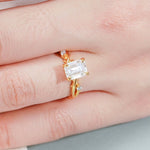 Stunning 1.0 - 2.0 CT Emerald Moissanite Engagement Ring with Twisted Pave Design 7