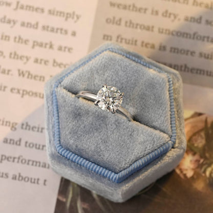 Stunning 2.0 CT Round Moissanite Engagement Ring with Solitaire Design 10