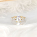 Stunning 2.5 CT Oval Moissanite Engagement Ring with Three Stone Design 1