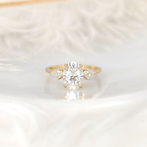 Stunning 2.5 CT Oval Moissanite Engagement Ring with Three Stone Design