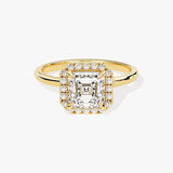 Stunning 1.0-2.0 CT Asscher Moissanite Engagement Ring with Halo Design 1