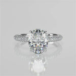 Stunning 2.11 CT Oval Moissanite Engagement Ring with Hidden Halo & Pave Design 1