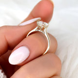 Stunning 2.0 CT Round Moissanite Engagement Ring with Hidden Halo Design 8
