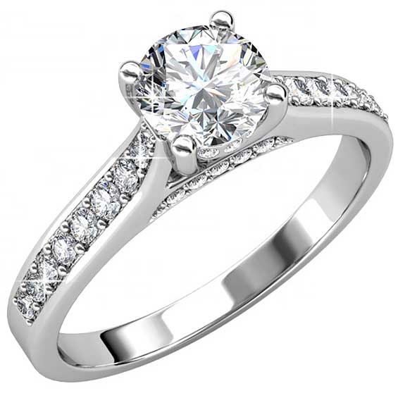 Round Cut Channel Setting Cubic Zirconia in 925 Sterling Silver Ring 3