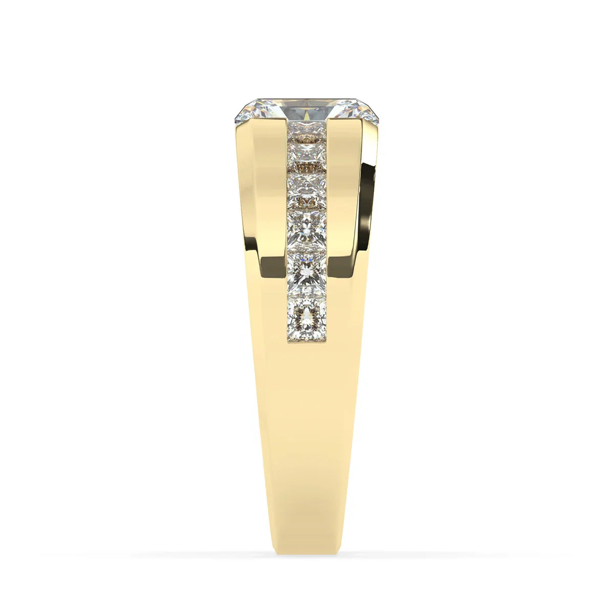 Stunning 2.0 CT Radiant Moissanite Men's Wedding Band with Channel Pave Design 4