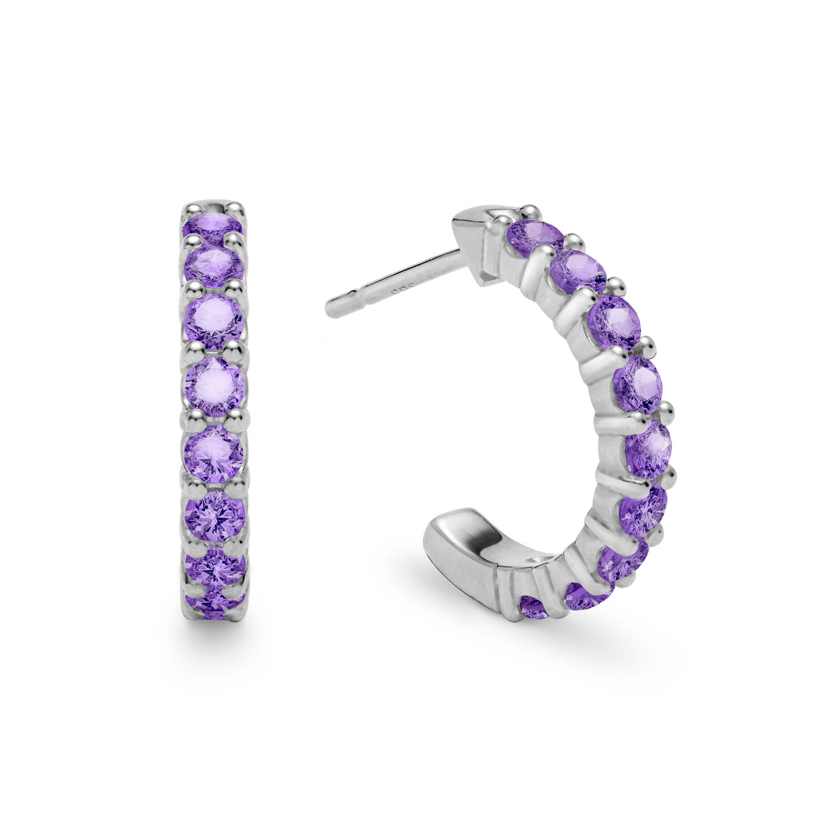 2.25 TCW Round Amethyst Lab Made Diamond- February Birthstone Earrings 5