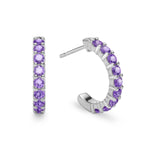 2.25 TCW Round Amethyst Lab Made Diamond- February Birthstone Earrings 5