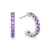 2.25 TCW Round Amethyst Lab Made Diamond- February Birthstone Earrings 5