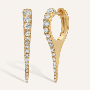 0.50 TCW Round Cut Moissanite Unique Hoops Earrings in Gold