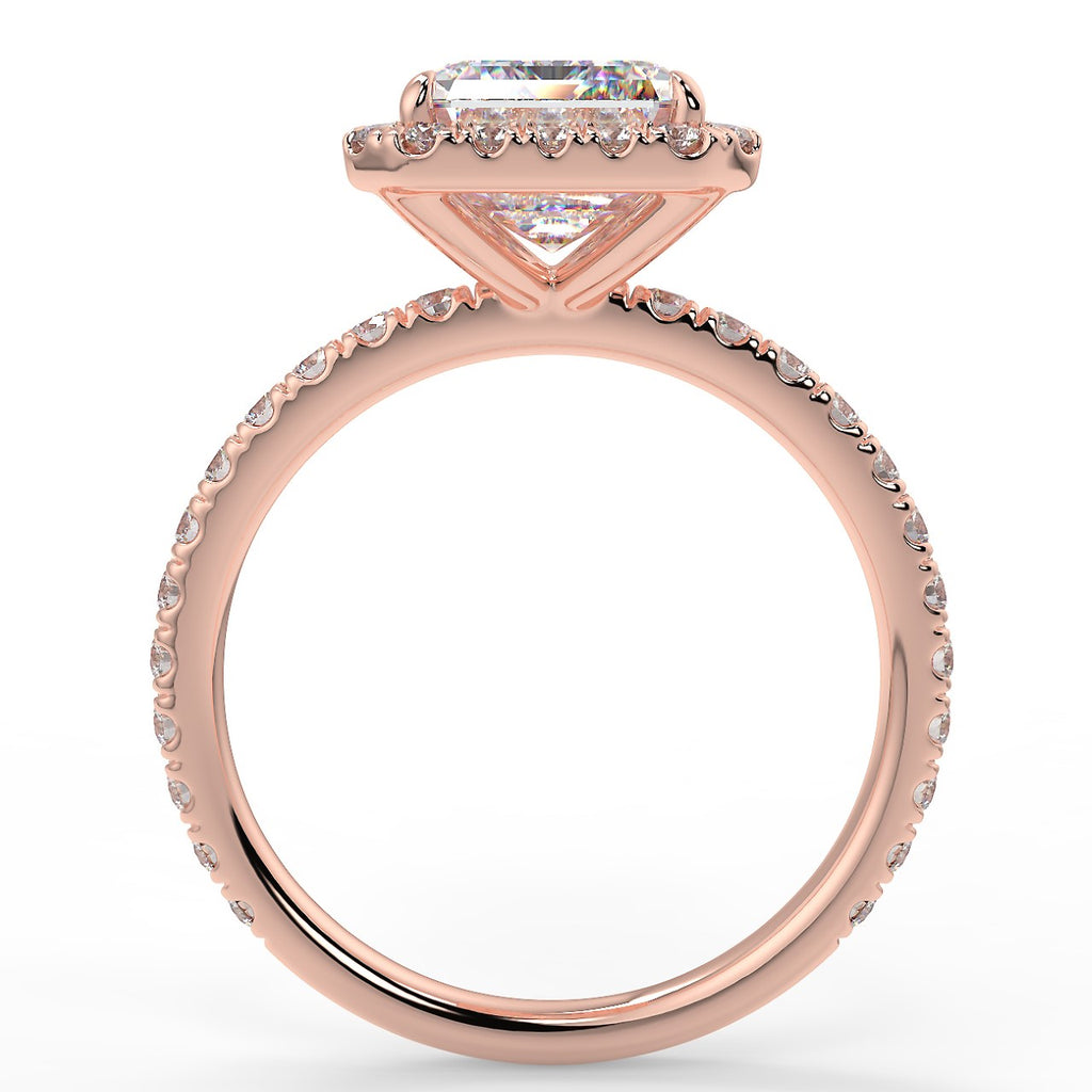 Stunning 2.53 CT Emerald Moissanite Engagement Ring with Halo & Pave Design 9