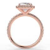 Stunning 2.53 CT Emerald Moissanite Engagement Ring with Halo & Pave Design 9
