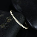 Stunning 0.10 TCW Round Moissanite Stones Half Eternity Wedding Bands 8