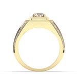 Delicate 0.50 CT Moissanite Men's Wedding Band with Round Cut Stones in Solid Gold 5