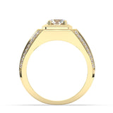 Delicate 0.50 CT Moissanite Men's Wedding Band with Round Cut Stones in Solid Gold 5