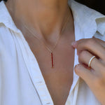 0.14 TCW Baguette Garnet Lab Made Diamond- January Birthstone Necklace 6