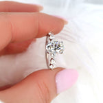 Stunning 2.5 CT Oval Moissanite Engagement Ring with Pave Design 4