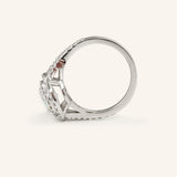 Stunning 1.0 CT Round Moissanite Engagement Ring with Double Halo and Pave Design 5