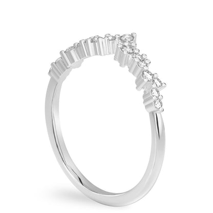Stunning 0.20 CT Round Moissanite Stones Curved Wedding Bands 2