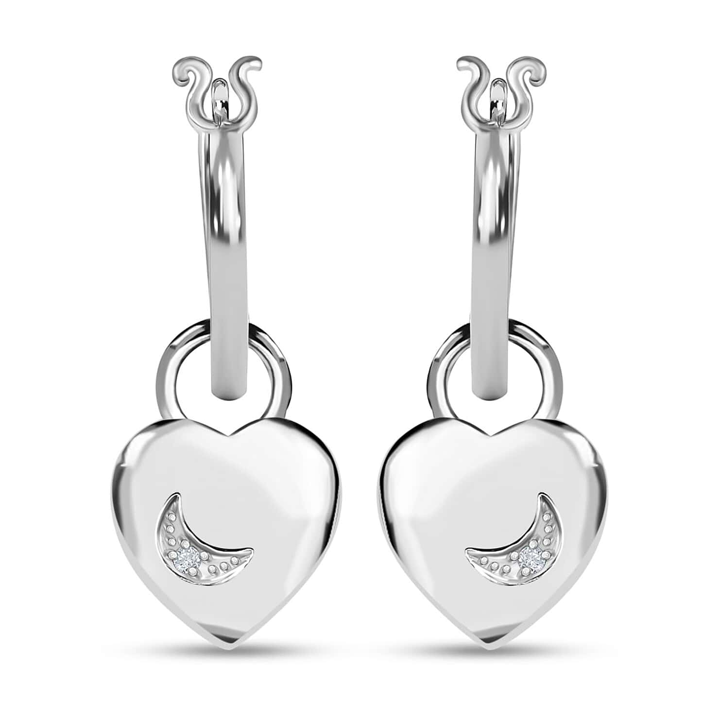 Round Cut Cubic Zirconia in 925 Sterling Silver Earrings 4