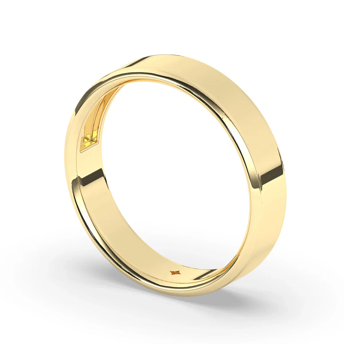 Delicate Plain Men's Wedding Band in Solid Gold 6