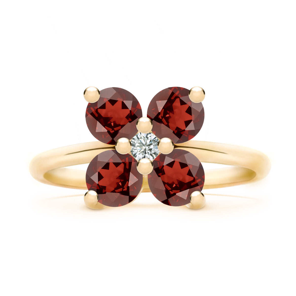 0.12 CT Round Garnet Lab Made Diamond- January Birthstone Engagement Ring 3