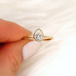 Stunning 0.75 CT Pear Moissanite Engagement Ring With Bezel Design 5