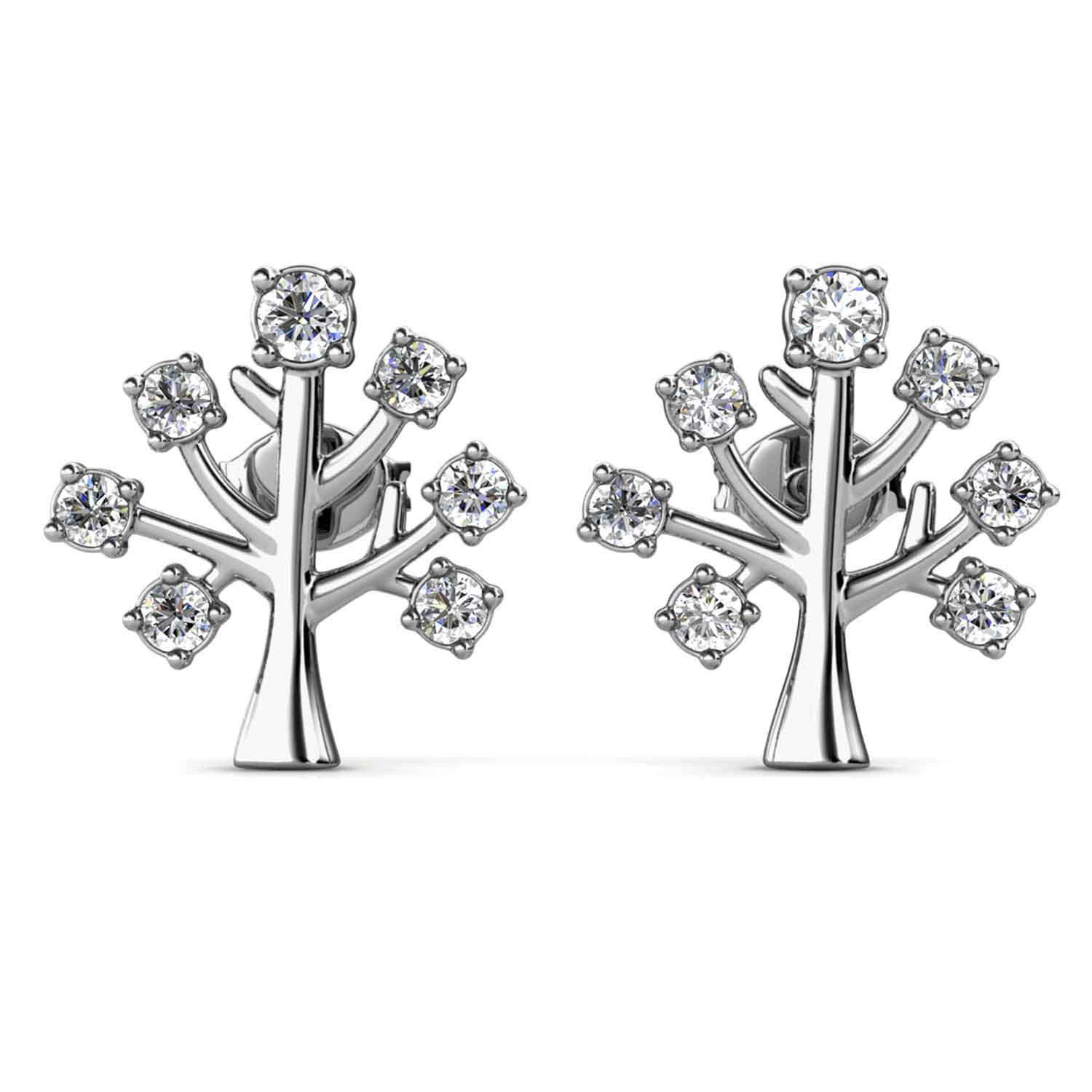 Round Cut Cubic Zirconia in 925 Sterling Silver Earrings 3