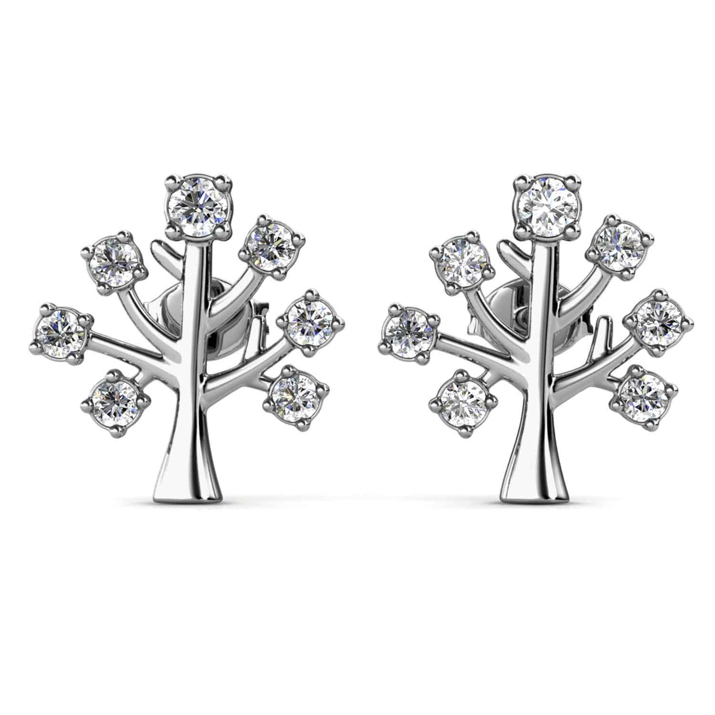 Round Cut Cubic Zirconia in 925 Sterling Silver Earrings 3