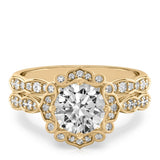 Stunning 0.50-1.50 CT Round Moissanite Engagement Ring With Vintage Halo & Pave Design 2