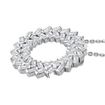 Round Cut Cubic Zirconia in 925 Sterling Silver Necklace 4