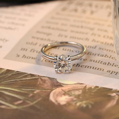 Stunning 2.0 CT Round Moissanite Engagement Ring with Solitaire Design 1