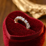 Stunning 0.7 CT Heart Moissanite Stones Full Eternity Wedding Band 5