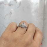 Stunning 1.54 CT Pear Moissanite Engagement Ring with Swirl Design 3