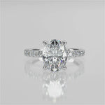 Stunning 2.11 CT Oval Moissanite Engagement Ring with Hidden Halo & Pave Design 4