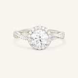 Stunning 1.0 CT Round Moissanite Engagement Ring with Halo & Pave Design 3
